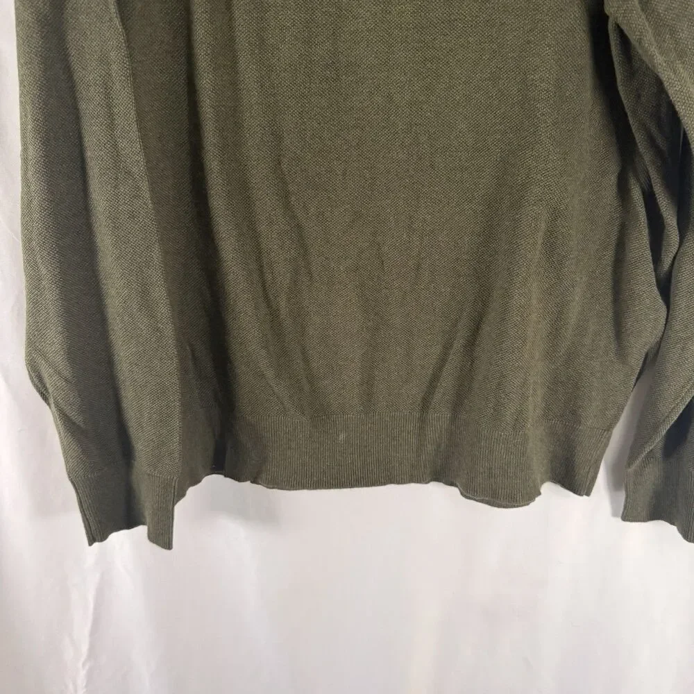 J Crew Shirt Men's Large Dark Green Long Sleeve Crewneck Pullover